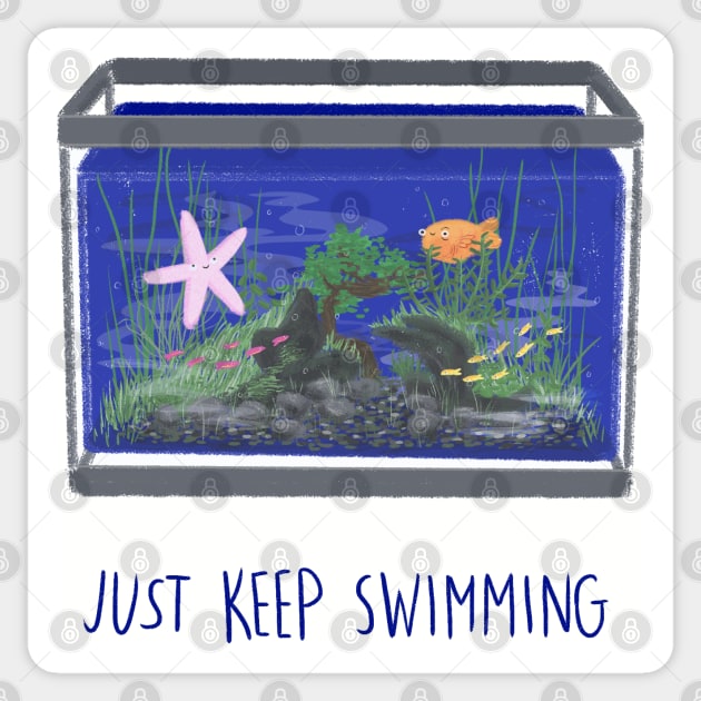 Just Keep Swimming Sticker by DIKittyPants